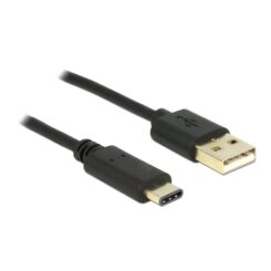 DELOCK USB Kabel A -> C St/St 2.00m zwart