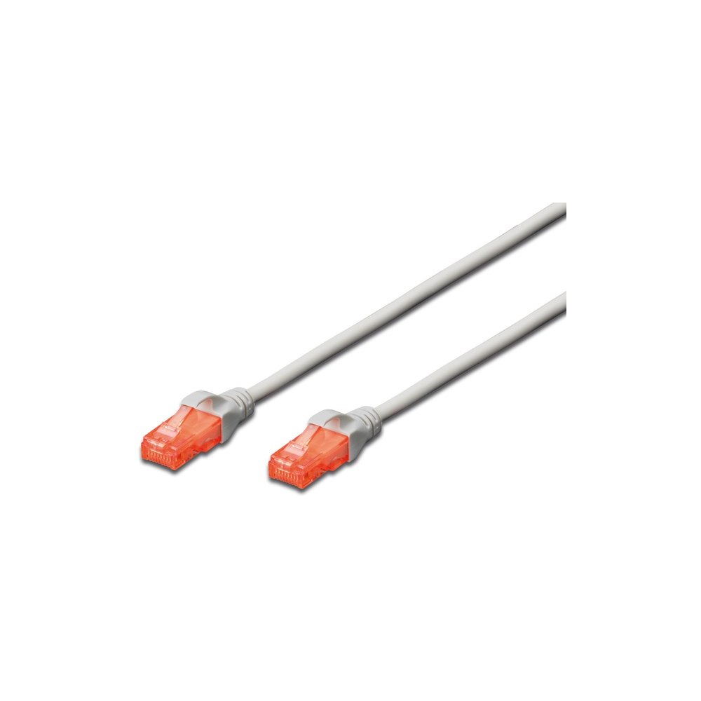 DIGITUS Patchkabel Cat6 U/UTP 2xRJ45 0.25m grijs afgeschermd