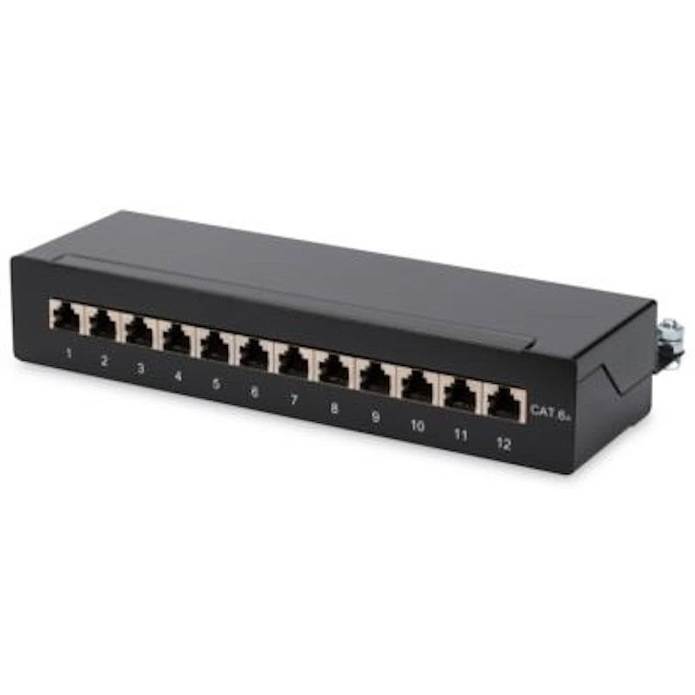 DIGITUS Patchpanel 1HE 12-Port Cat6A afgeschermd zwart