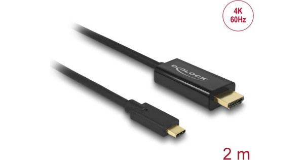 DELOCK USB Kabel C -> HDMI-A 4K 60Hz St/St 2.00m zwart