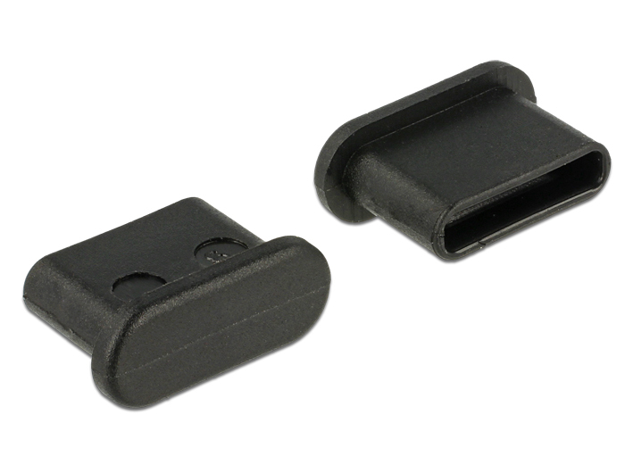 DELOCK Staubschutz USB TypC-verloop stekker o. Griff zwart 10 St