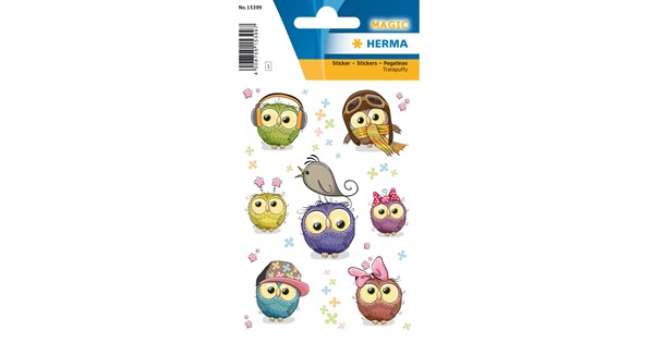 HERMA Sticker MAGIC Eulenkinder Transpuffy