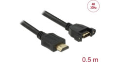 DELOCK HDMI-Kabel A->A St/Bu z.Einbau 4K 30Hz 0.50m zwart