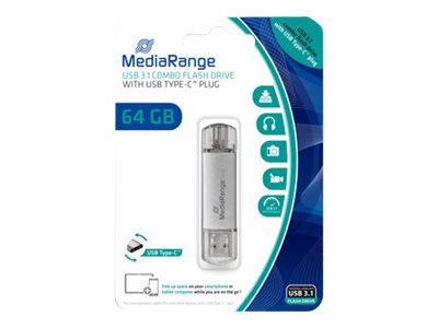 MediaRange USB-Stick 64 GB USB 3.1 combo met USB Type-C