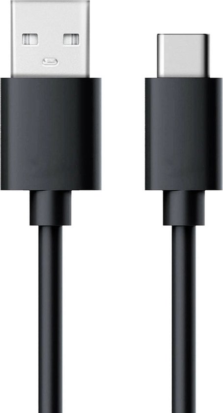 RealPower gegevenskabel zwart USB-A auf USB-C