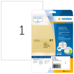 HERMA Etik. transparant A4 mat 210 x 297 mm wfest 10 St.