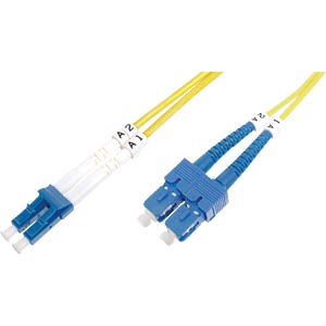 DIGITUS LWL Patchkabel LC -> SC 10.00m Singlemode Duplex OS2