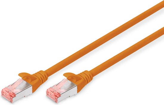DIGITUS Patchkabel Cat6 S/FTP 2xRJ45 1.0m oran afgeschermd plastic zak