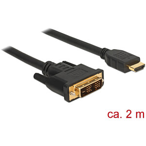 DELOCK Kabel DVI 18+1 -> HDMI-A St 2.00m zwart