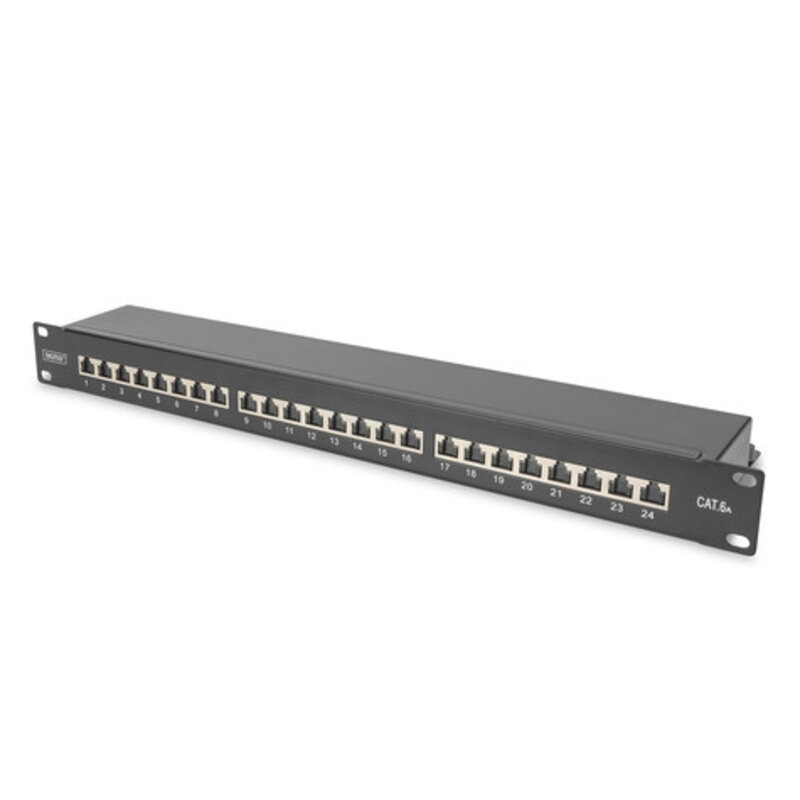 DIGITUS Patchpanel 1HE 24-Port Cat6a afgeschermd zwart