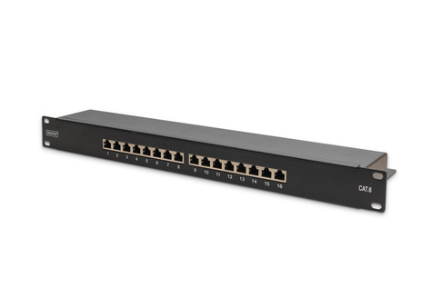 DIGITUS Patchpanel 1HE 16-Port Cat6 afgeschermd zwart