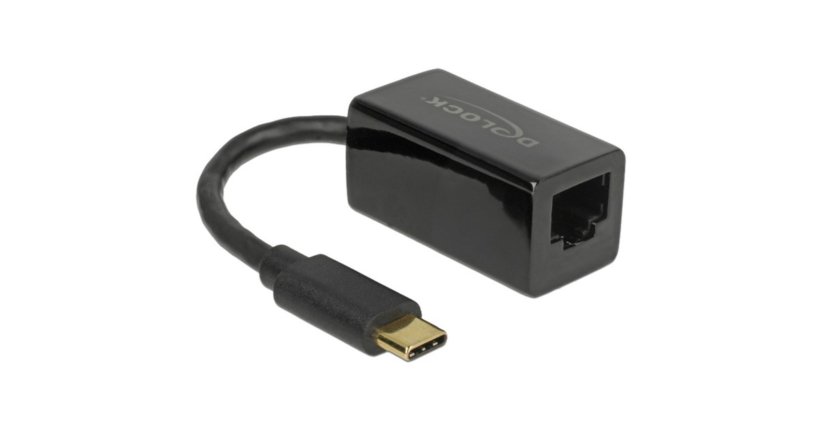 DELOCK Adapter SuperSpeed USB-C St > Gigabit LAN komp. zwart.