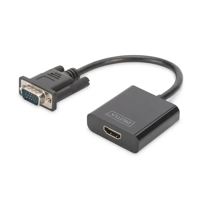 DIGITUS Converter VGA > HDMI + Audio Full HD 1080p zwart
