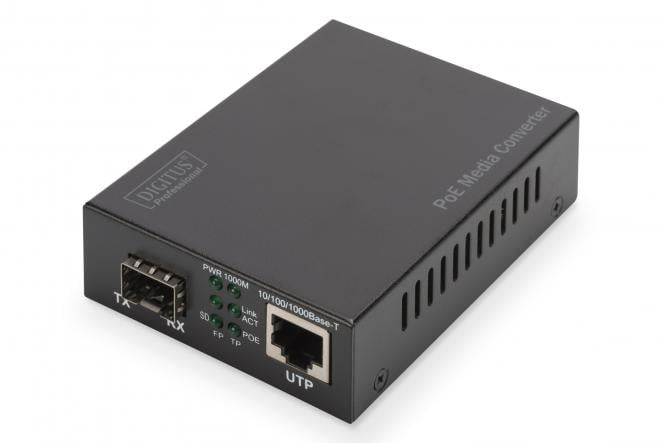 DIGITUS Converter Gigabit PoE Media SFP/RJ45