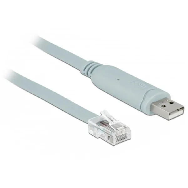 DELOCK Adapter USB2.0/A St > Serieel RS232 RJ45 St 1.0m grijs