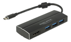 DELOCK Adapter USB3.1 Gen1/C > 3x USB3.0/A + HDMI 4K 30Hz