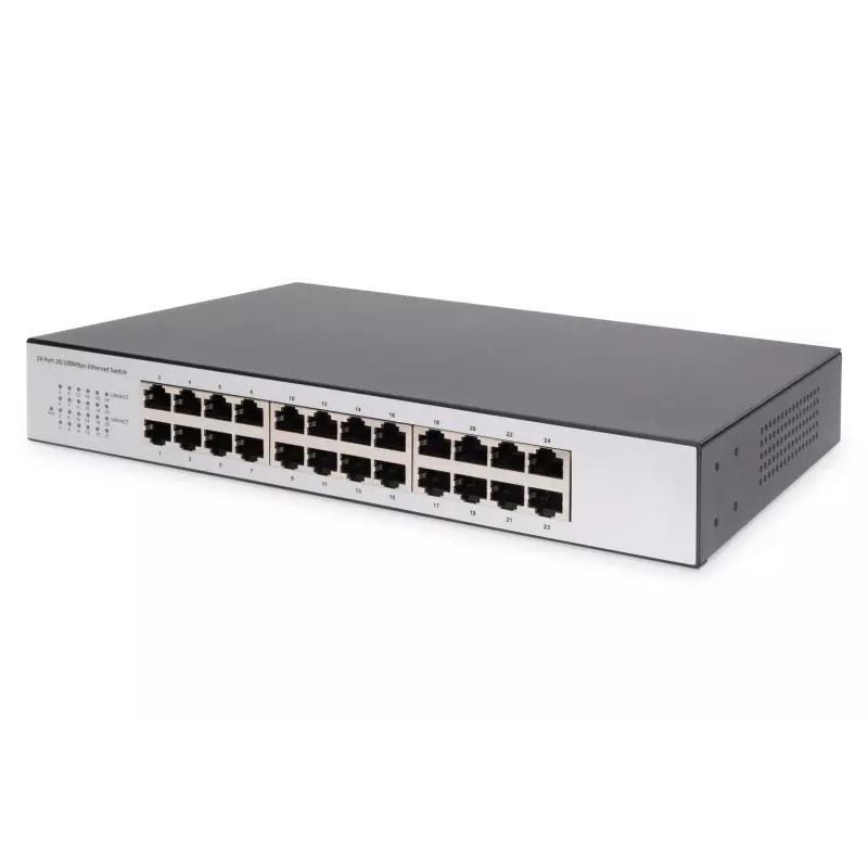 DIGITUS Switch 24-Port 10/100 Unmanaged zwart
