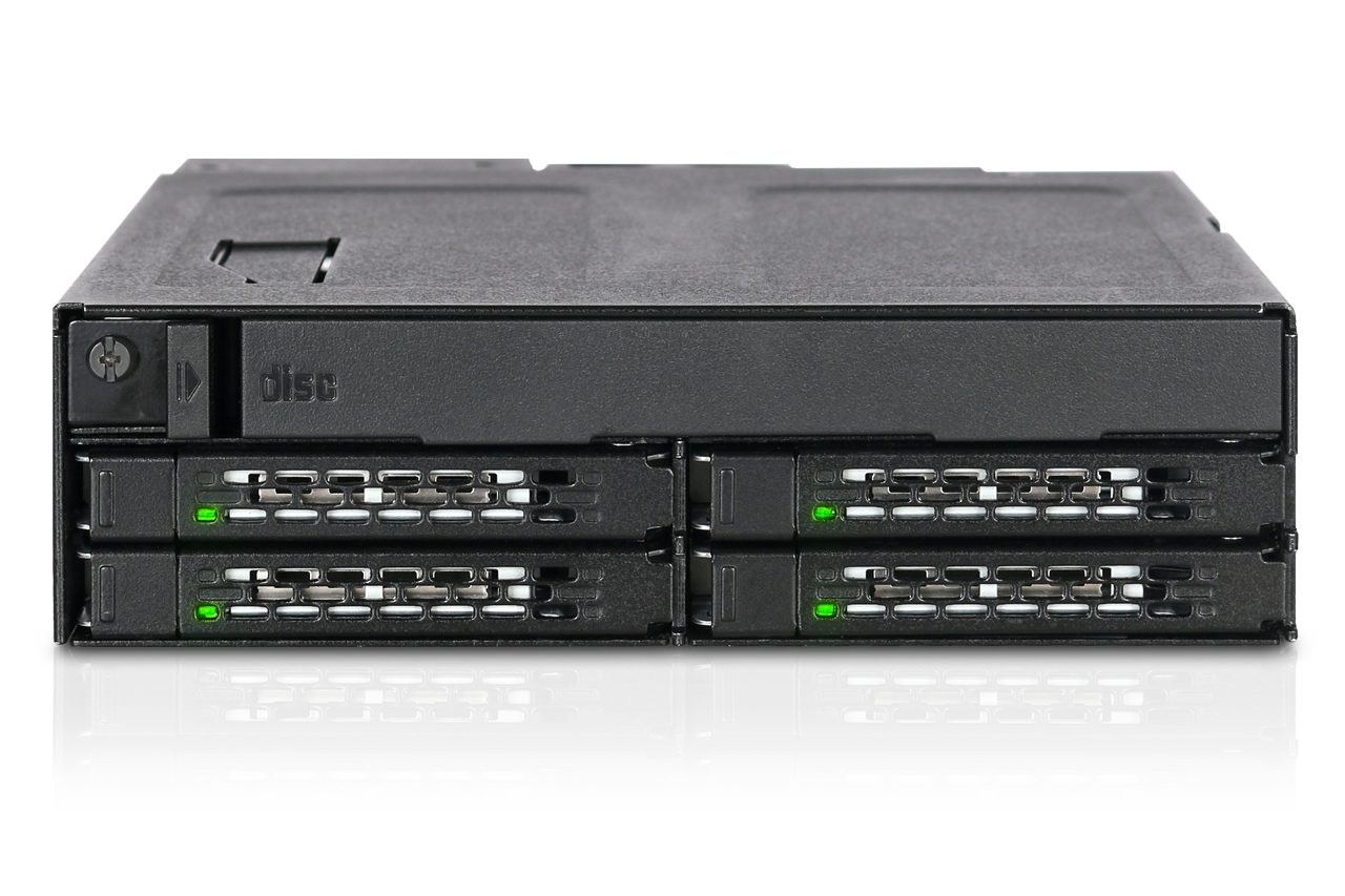 Backplane IcyDock 4x6,3cm SATAI-III in 1x5,25 HDD/SSD zwart retail