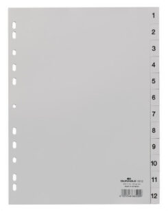 DURABLE Zahlenregister A4 1-12 PP volldeck. grijs
