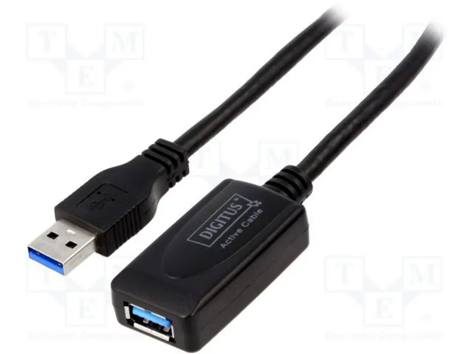 DIGITUS USB 3.0 Verlängerungskabel Type A -A St/Bu 5.0m, zwart