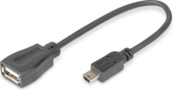 DIGITUS USB 2.0 Adapter OTG, Type Mini B - A St/Bu 0,2m