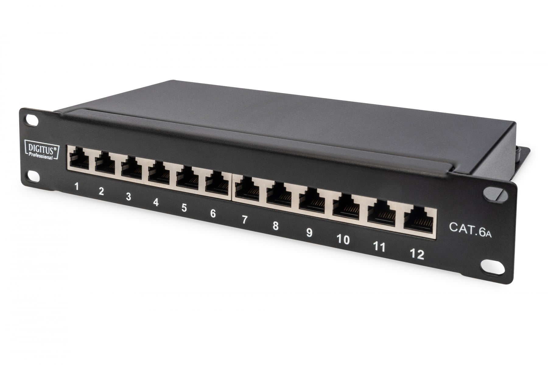 DIGITUS Cat.6A Patch Panel, afgeschermd, 12-Port, 10,zwart
