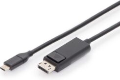 DIGITUS USB C Adapterkabel Type C -DP 32,4GB St/St 2.0m, zwart
