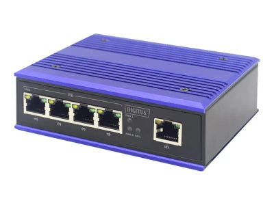 DIGITUS Switch Ind. 5-Port 10/100 Unmanaged blauw