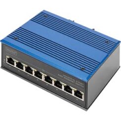 DIGITUS Switch Ind. 8-Port 10/100 Unmanaged blauw