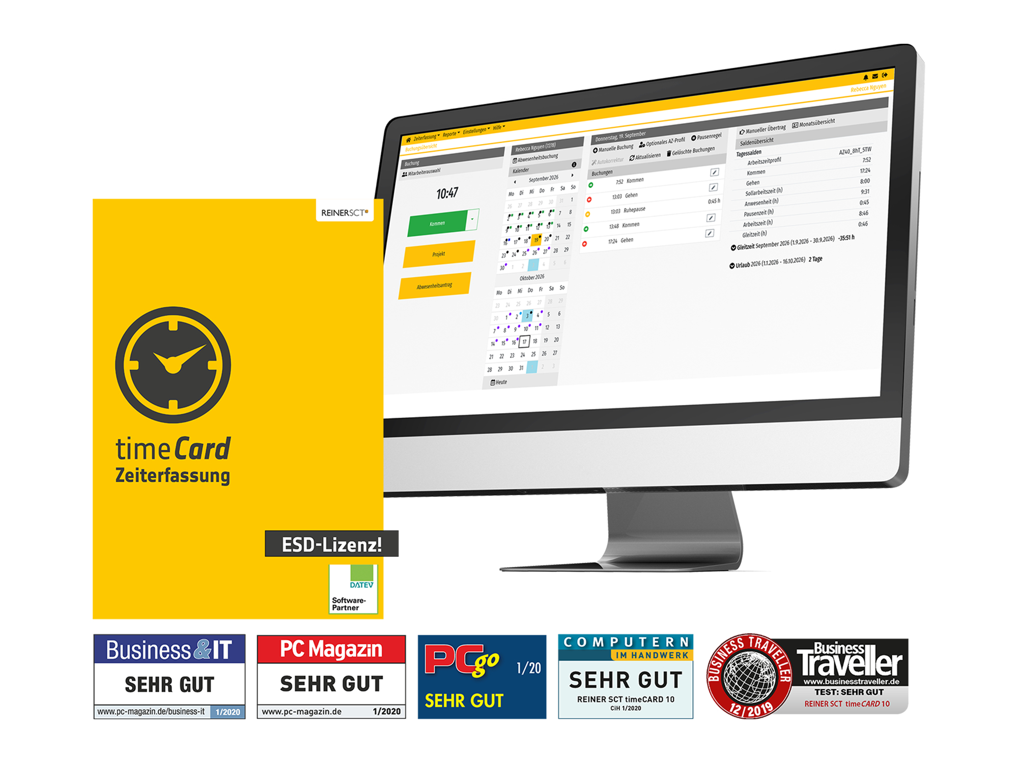REINER SCT timeCard 10 Zeiterfassung Basis zonder Laufzeitbesc