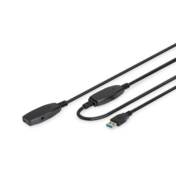 DIGITUS USB 3.0 Aktives Verlängerungskabel 20m, zwart