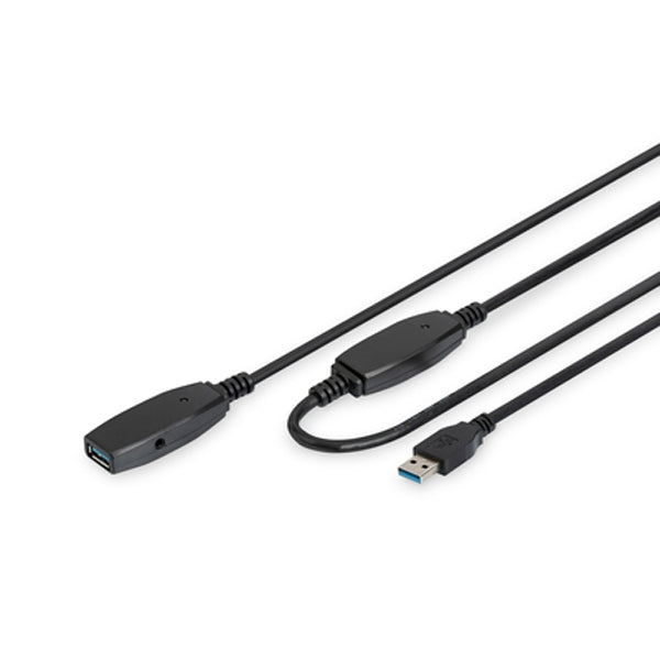 DIGITUS USB 3.0 Aktives Verlängerungskabel 15m, zwart