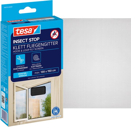 tesa Fliegengitter Standard Klettband 1,3x1,5m antraciet