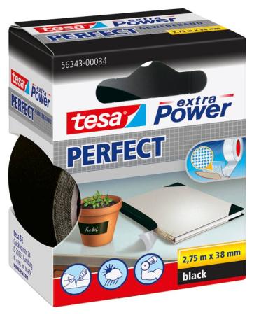 tesa extra Power Perfect Gewebeband 2,75m 38mm zwart