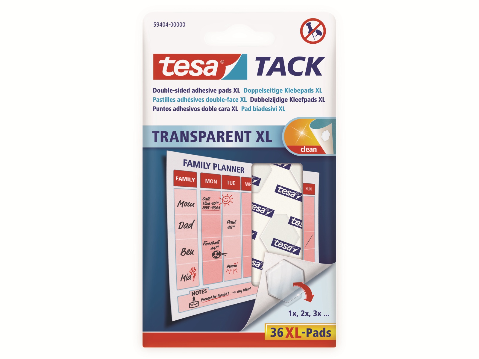 tesa Tack Doppelseitige Klebepads XL