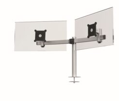 DURABLE Monitorhalterung PRO 2 Mon. Tischdurchführung zilver