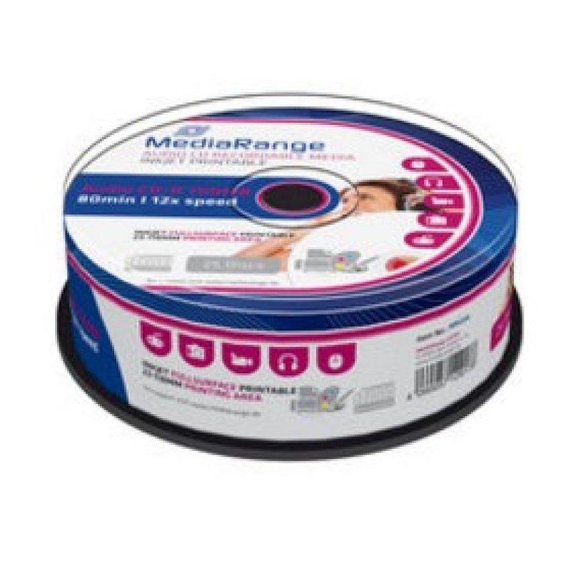 MediaRange CD-R 700MB 25pcs Audio vollflächig bedruckbar