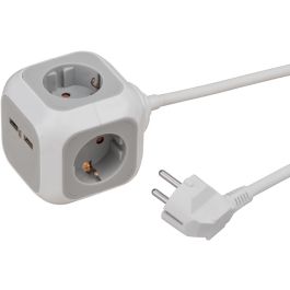 stekkerdoos Steckdosenwürfel 4x + 2x USB 1.4m Kabel