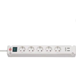 stekkerdoos stekker omlijsting Bremounta 5x+USB weiß 3m