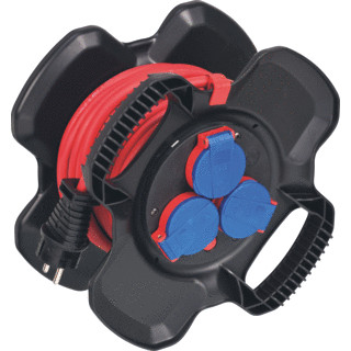 stekkerdoos rubber-Kabeltrommel X-Gum 10m Kabel IP44 3x