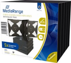 MediaRange CD-Leerhülle voor 6 Dics 22mm schwarzes Tray 5pcs