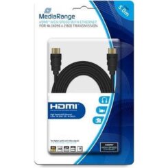 MediaRange HDMI-Kabel High Speed Ethernet 18 Gbit/s 5m zwart