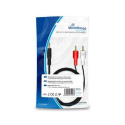 MediaRange Cinch aansluitkabel 2x Chinch-stekker 3.5mm 1m