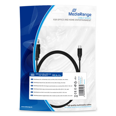MediaRange Lade- & Datenk. USB 2.0 auf Micro USB 2.0 B 1.8m