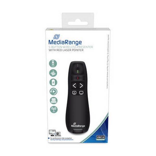 MediaRange Präsentationsfernbedie. 5Tasten Laserpointer zwart