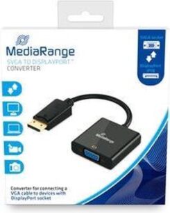 MediaRange VGA verloop stekker/DP stekker 15cm zwart