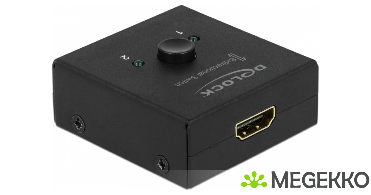DELOCK HDMI 2 - 1 schakelaar bidirektional 4K 60 Hz kompakt