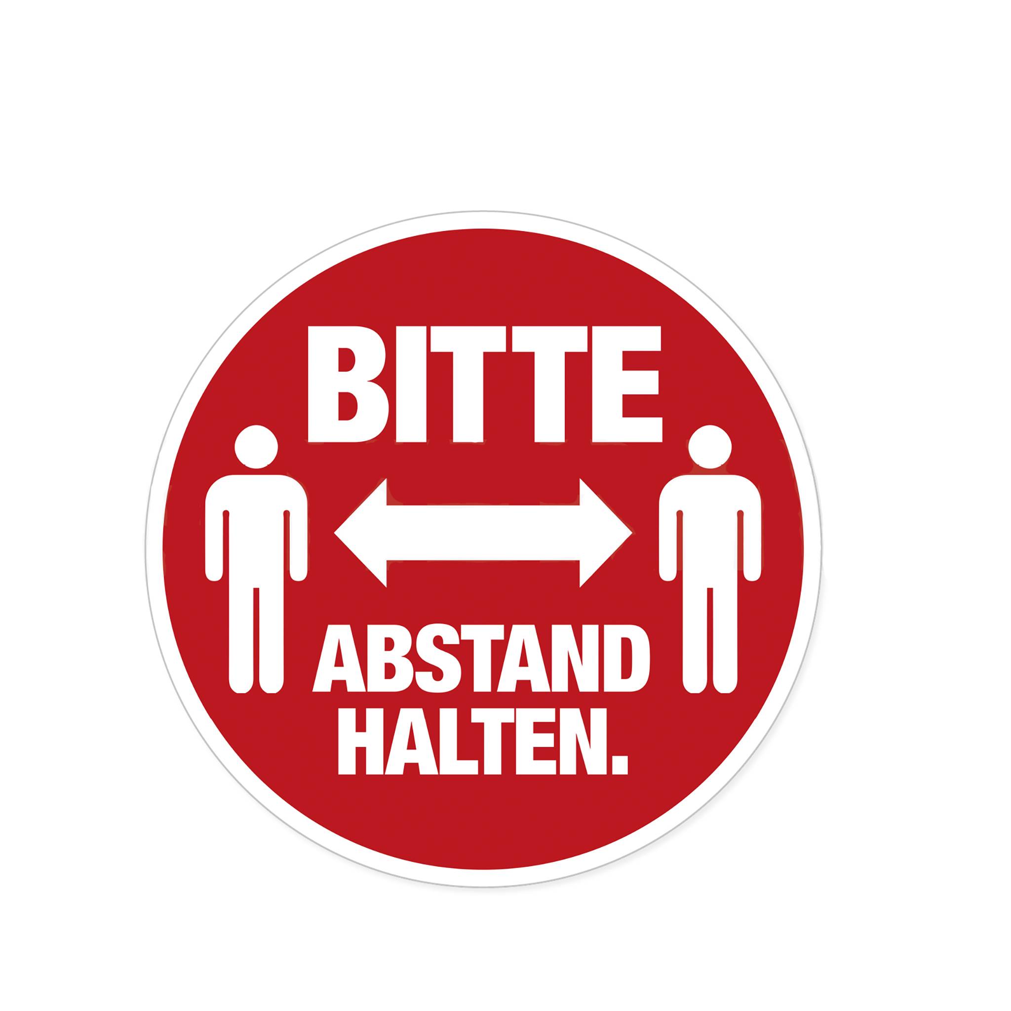 HERMA Hinweisetiketten Abstand rood /weiß Text/Pict. 5St.
