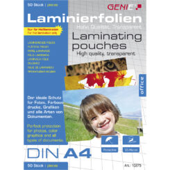 GENIE Laminiertaschen 50 A4 - Folien 125 Mic.