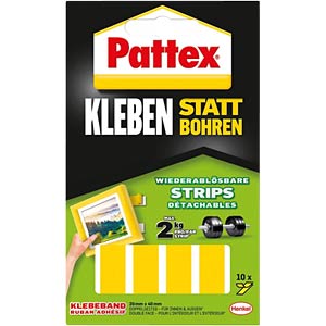 Pattex Kleben statt Bohren, Klebestrips, ablösbar, 10 ST